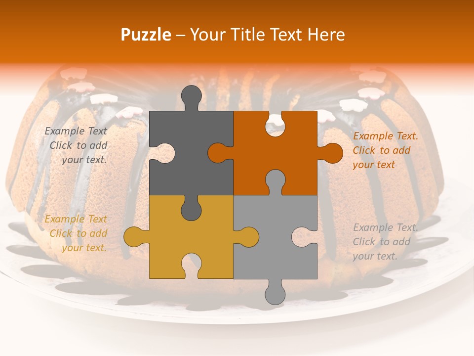 A Bundt Cake With Chocolate Icing On A Plate PowerPoint Template