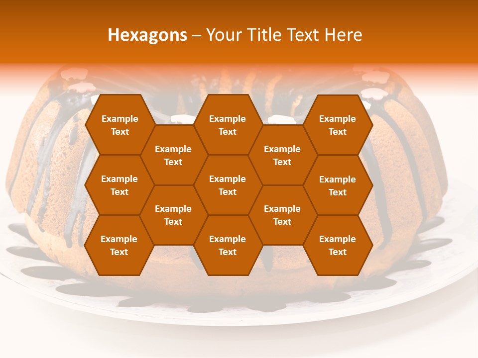 A Bundt Cake With Chocolate Icing On A Plate PowerPoint Template