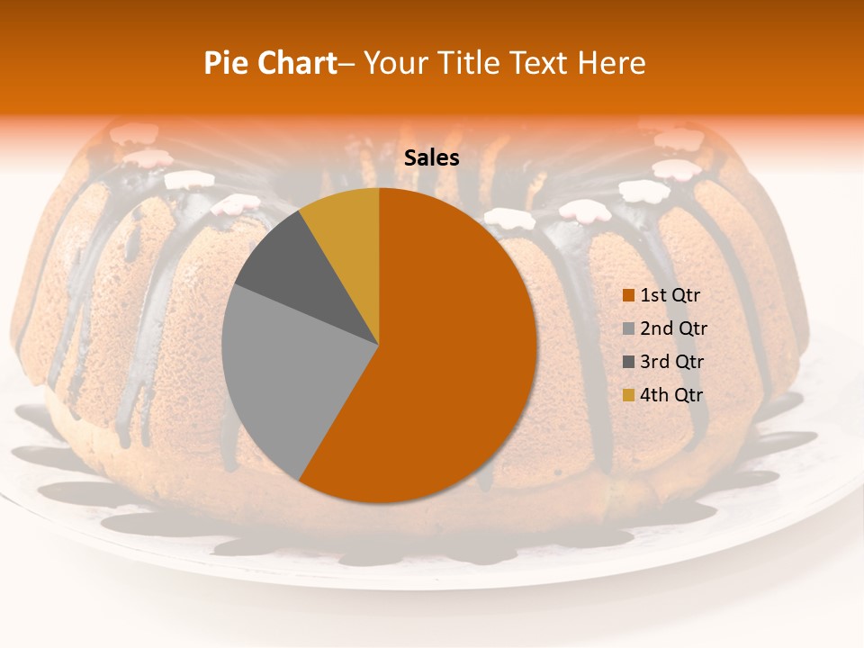 A Bundt Cake With Chocolate Icing On A Plate PowerPoint Template