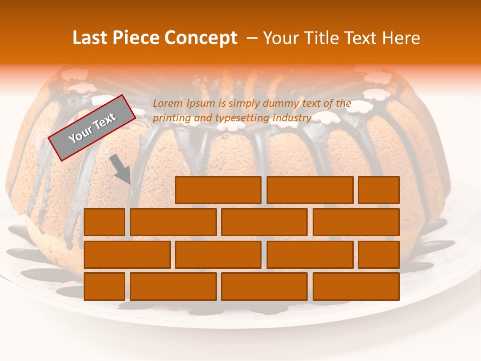 A Bundt Cake With Chocolate Icing On A Plate PowerPoint Template