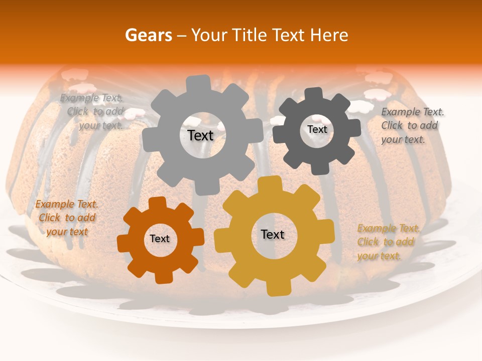 A Bundt Cake With Chocolate Icing On A Plate PowerPoint Template