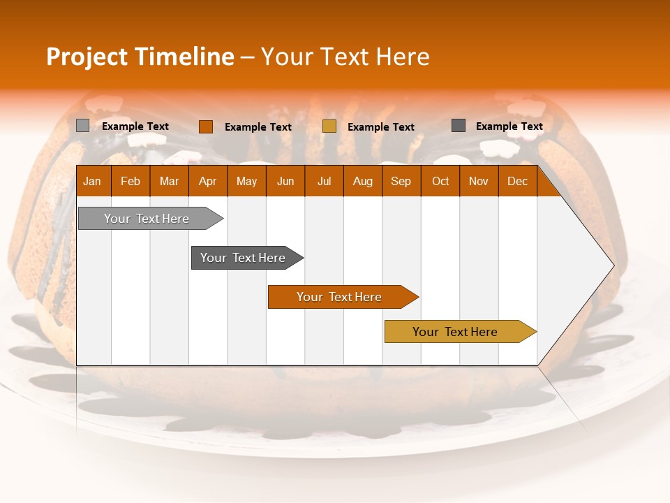A Bundt Cake With Chocolate Icing On A Plate PowerPoint Template