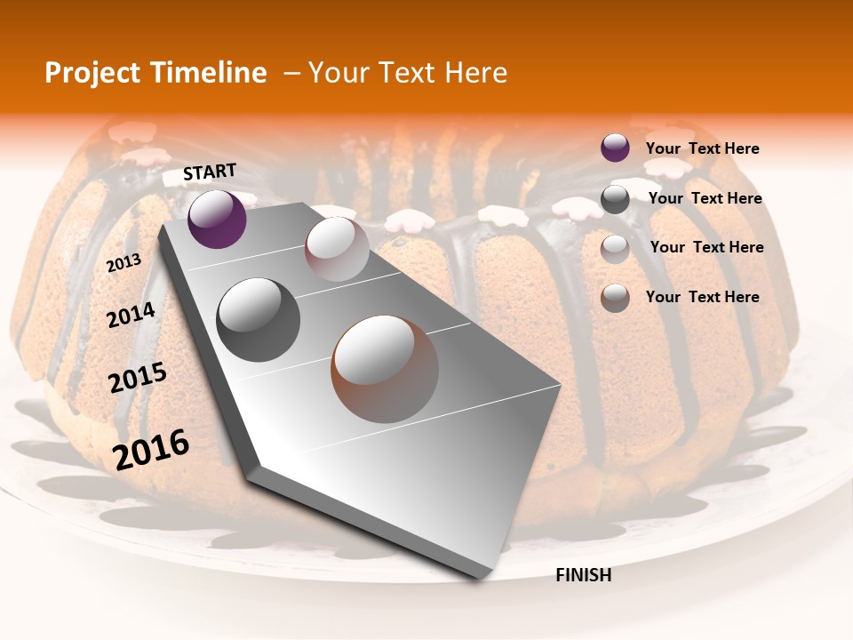 A Bundt Cake With Chocolate Icing On A Plate PowerPoint Template