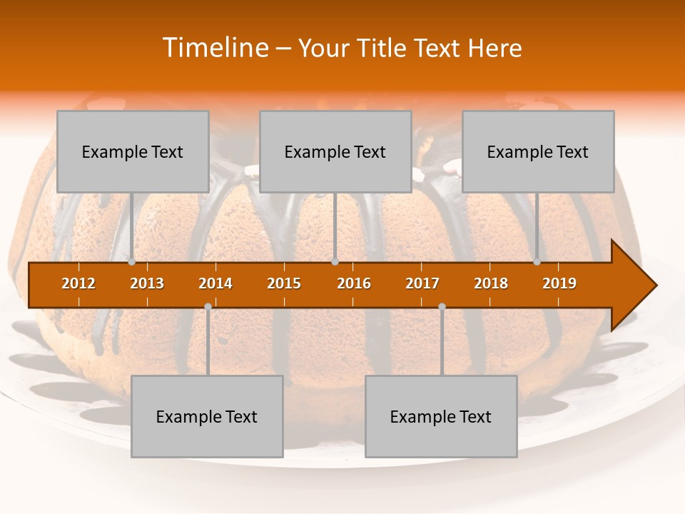 A Bundt Cake With Chocolate Icing On A Plate PowerPoint Template