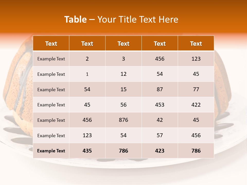 A Bundt Cake With Chocolate Icing On A Plate PowerPoint Template