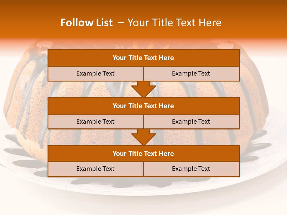 A Bundt Cake With Chocolate Icing On A Plate PowerPoint Template