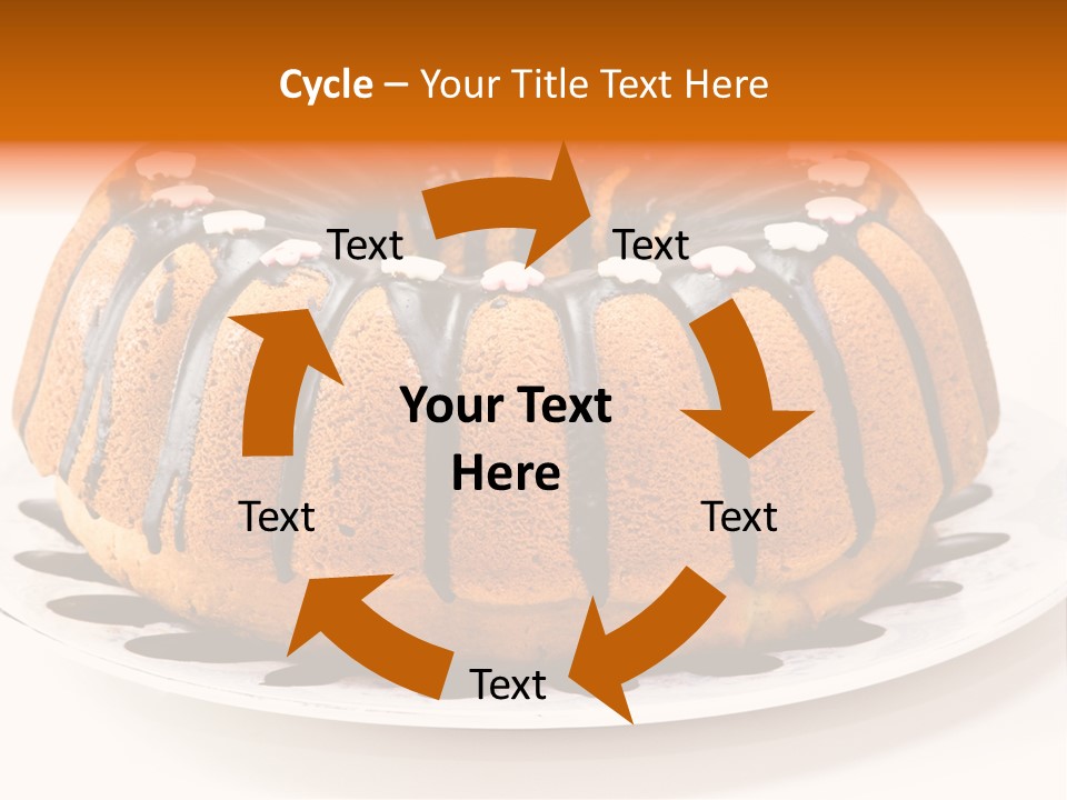 A Bundt Cake With Chocolate Icing On A Plate PowerPoint Template