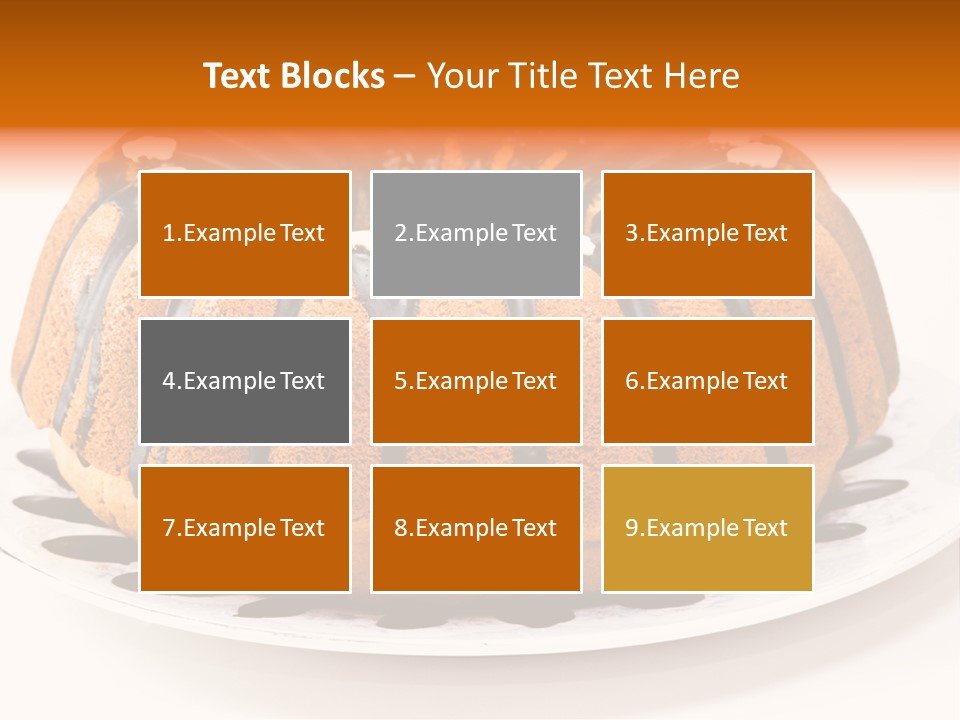 A Bundt Cake With Chocolate Icing On A Plate PowerPoint Template