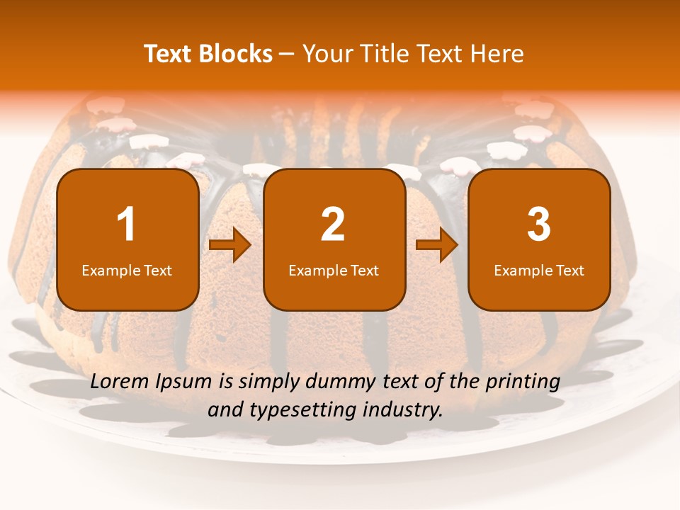A Bundt Cake With Chocolate Icing On A Plate PowerPoint Template