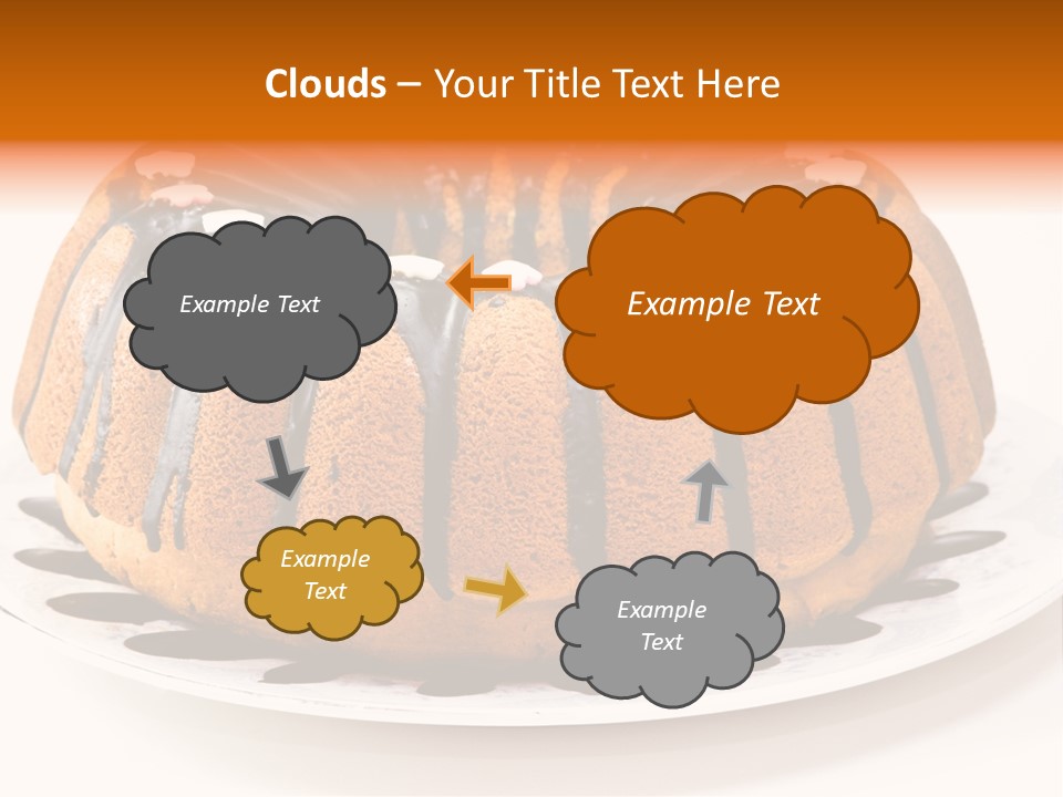 A Bundt Cake With Chocolate Icing On A Plate PowerPoint Template