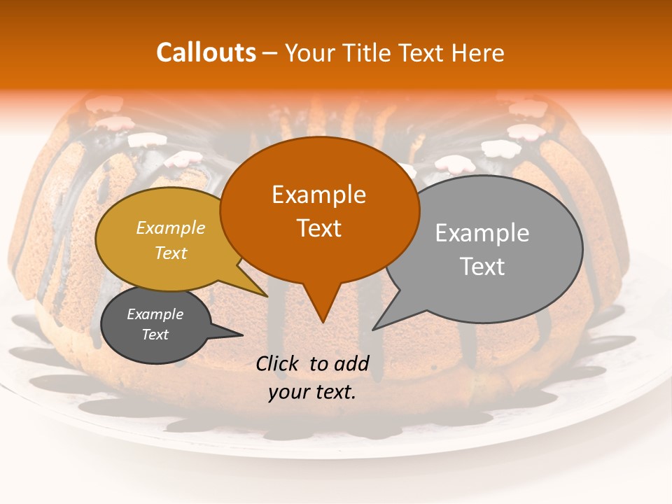 A Bundt Cake With Chocolate Icing On A Plate PowerPoint Template