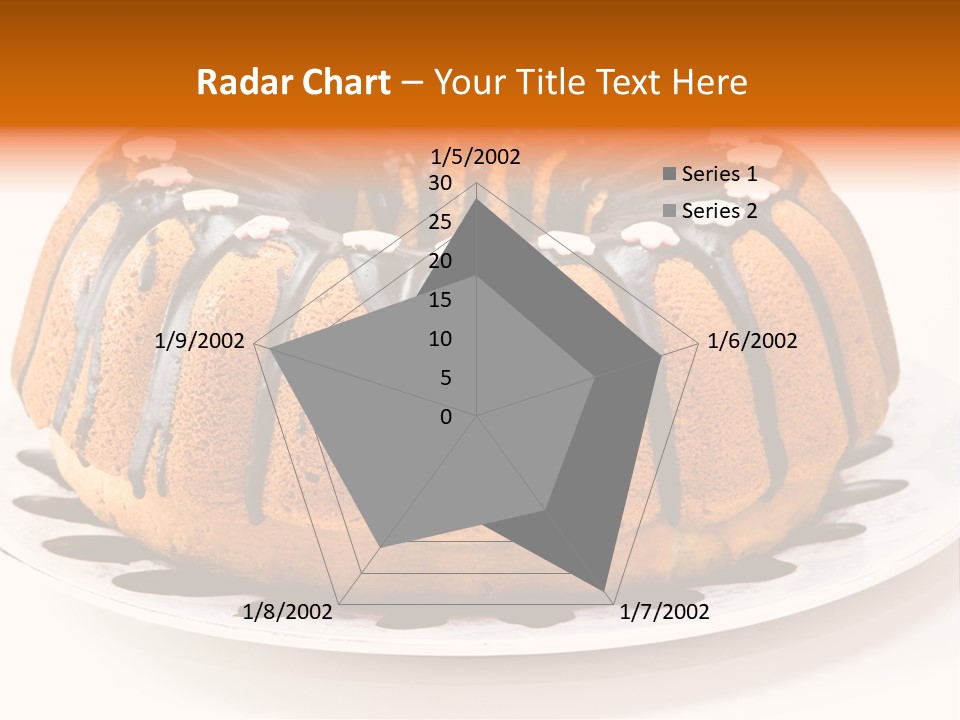 A Bundt Cake With Chocolate Icing On A Plate PowerPoint Template
