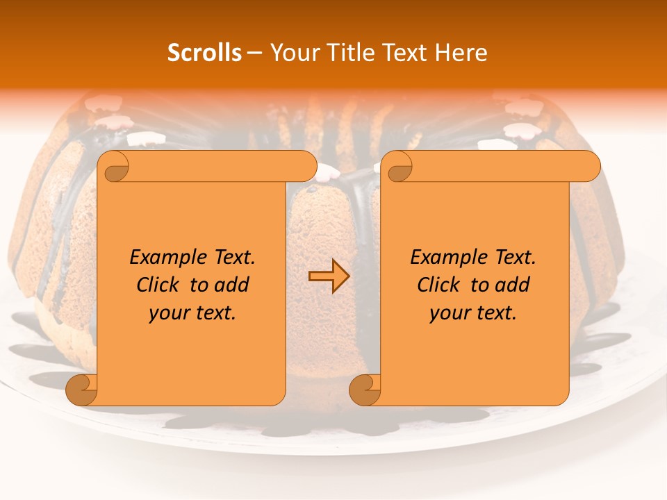 A Bundt Cake With Chocolate Icing On A Plate PowerPoint Template