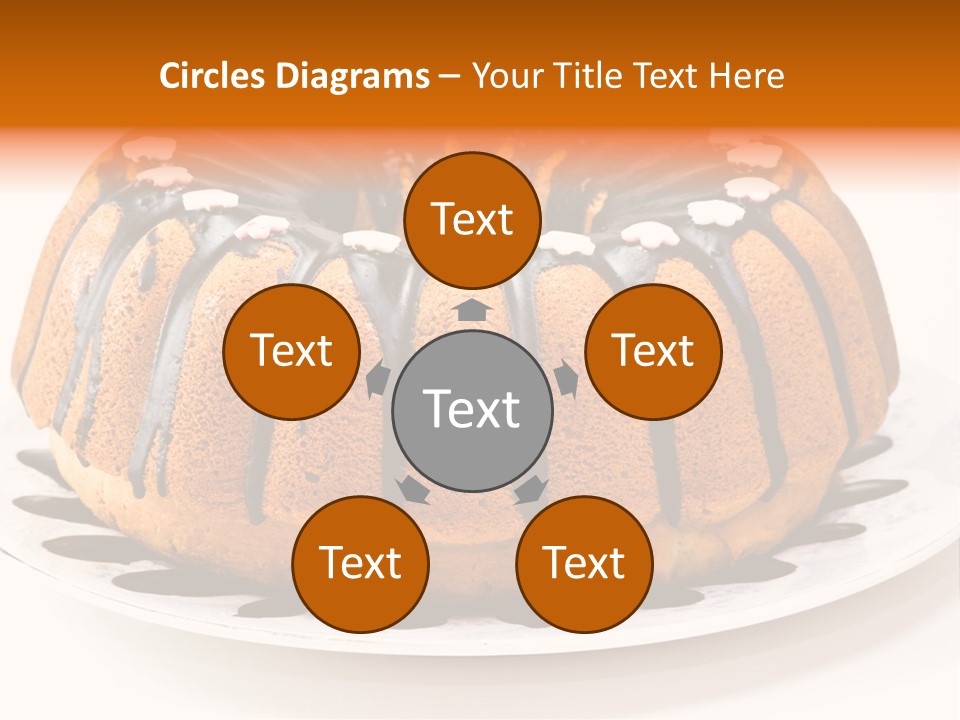 A Bundt Cake With Chocolate Icing On A Plate PowerPoint Template