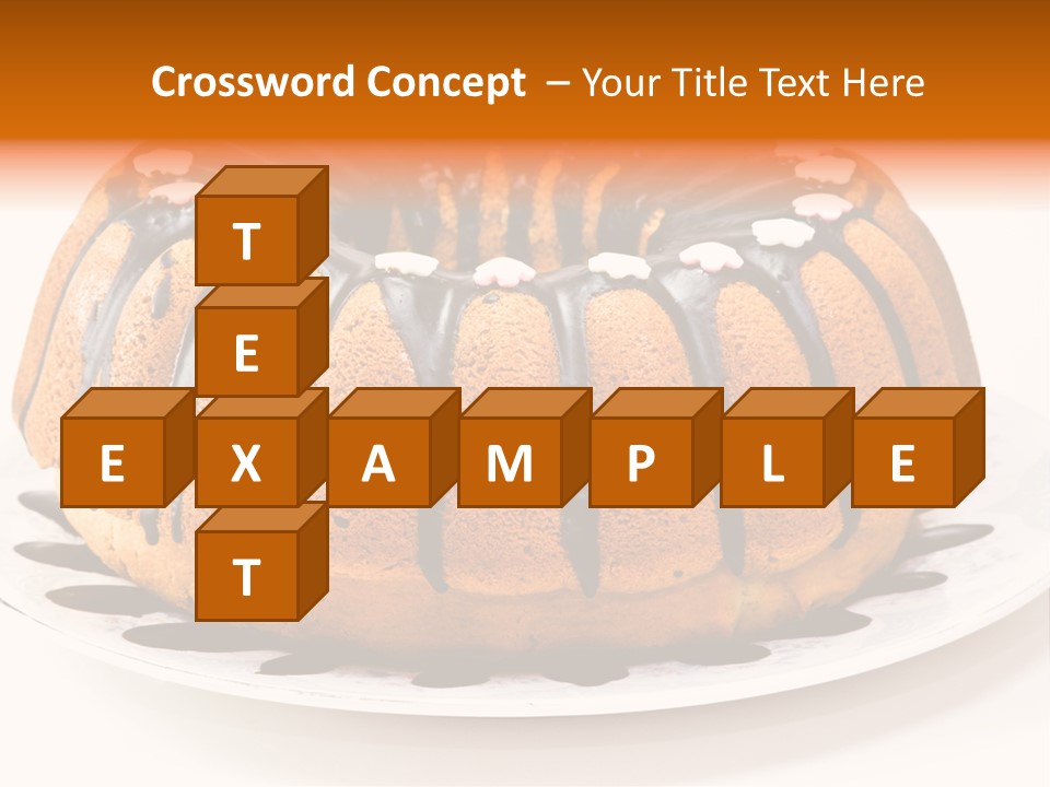 A Bundt Cake With Chocolate Icing On A Plate PowerPoint Template