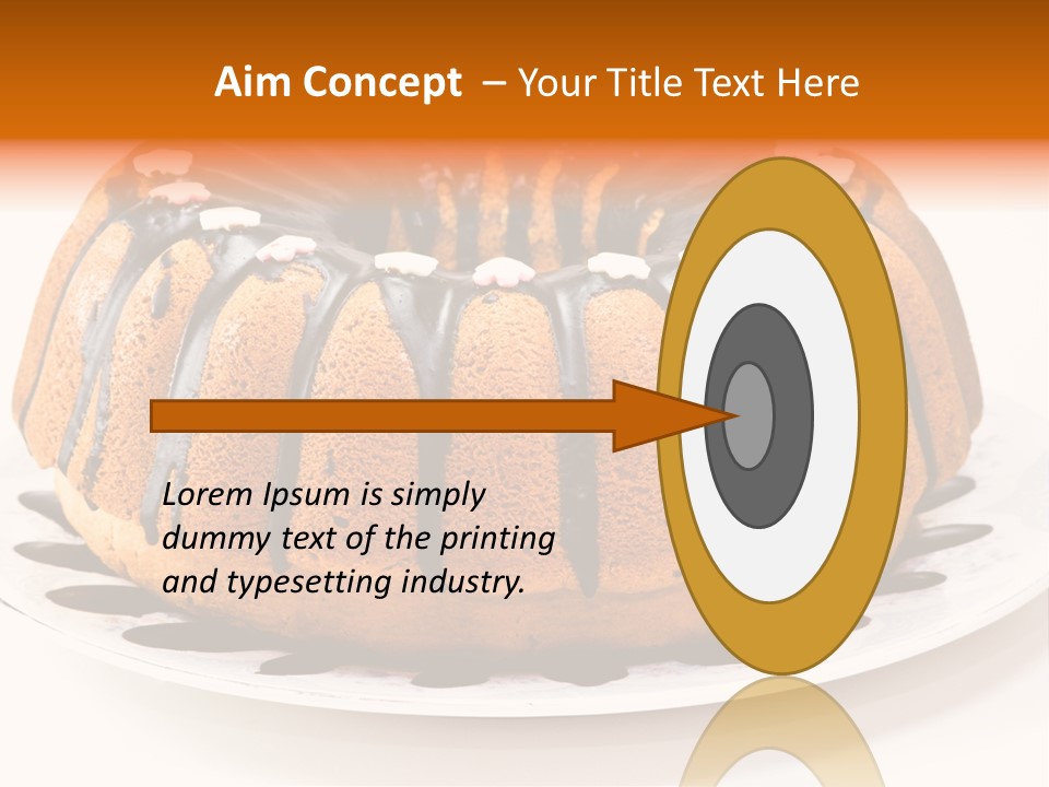 A Bundt Cake With Chocolate Icing On A Plate PowerPoint Template