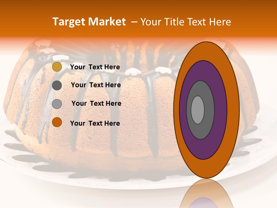 A Bundt Cake With Chocolate Icing On A Plate PowerPoint Template
