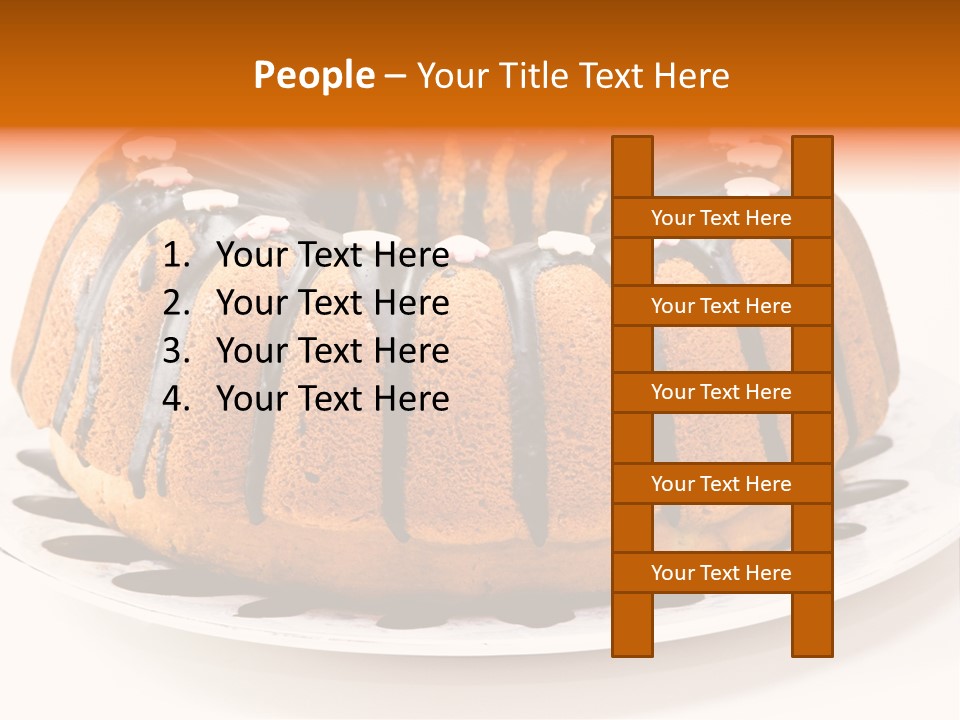 A Bundt Cake With Chocolate Icing On A Plate PowerPoint Template