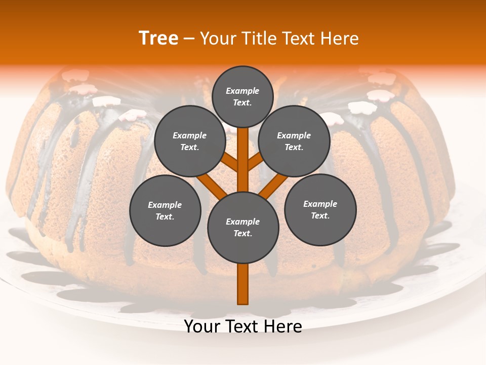 A Bundt Cake With Chocolate Icing On A Plate PowerPoint Template