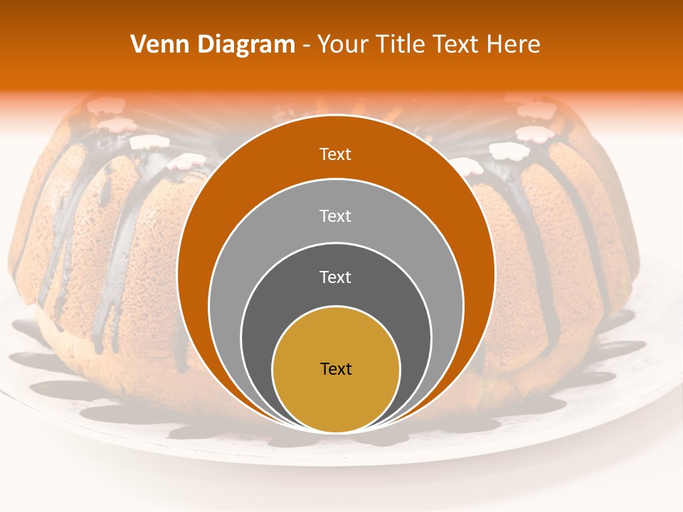 A Bundt Cake With Chocolate Icing On A Plate PowerPoint Template