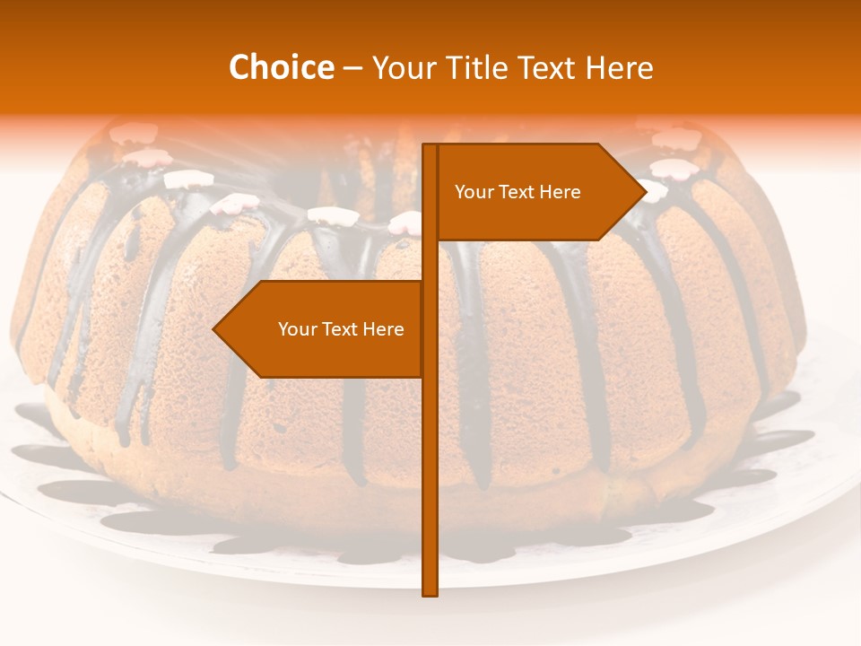 A Bundt Cake With Chocolate Icing On A Plate PowerPoint Template