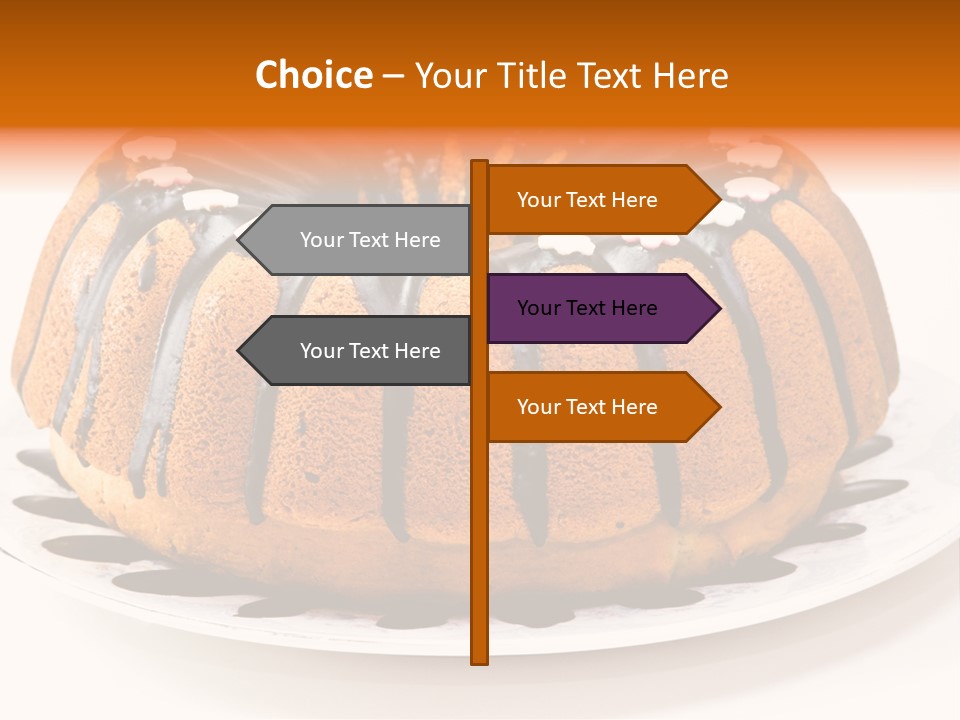 A Bundt Cake With Chocolate Icing On A Plate PowerPoint Template