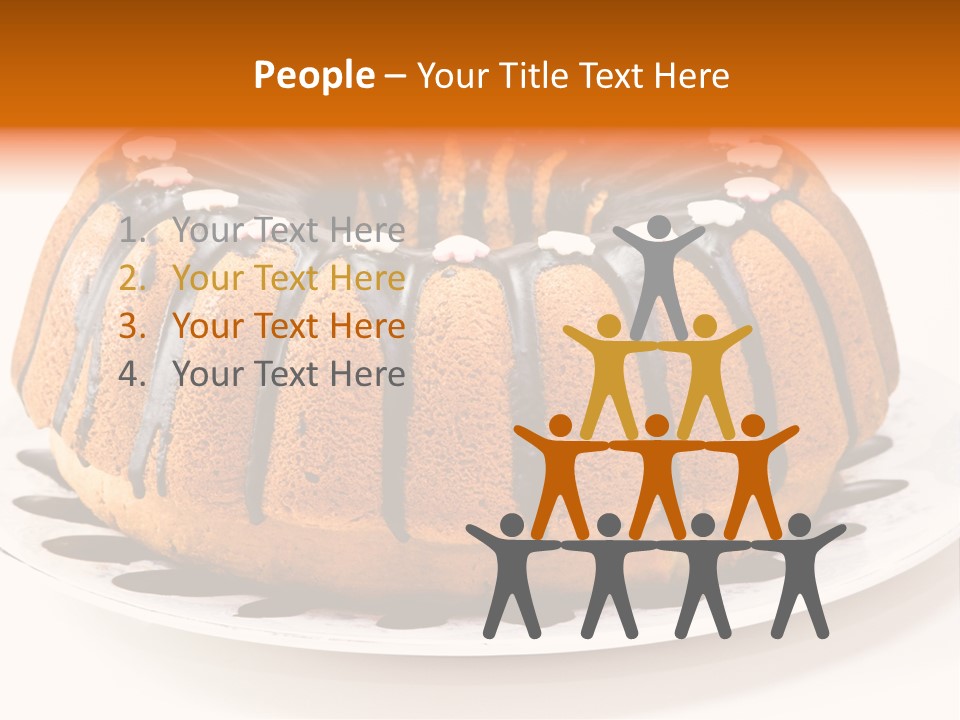 A Bundt Cake With Chocolate Icing On A Plate PowerPoint Template