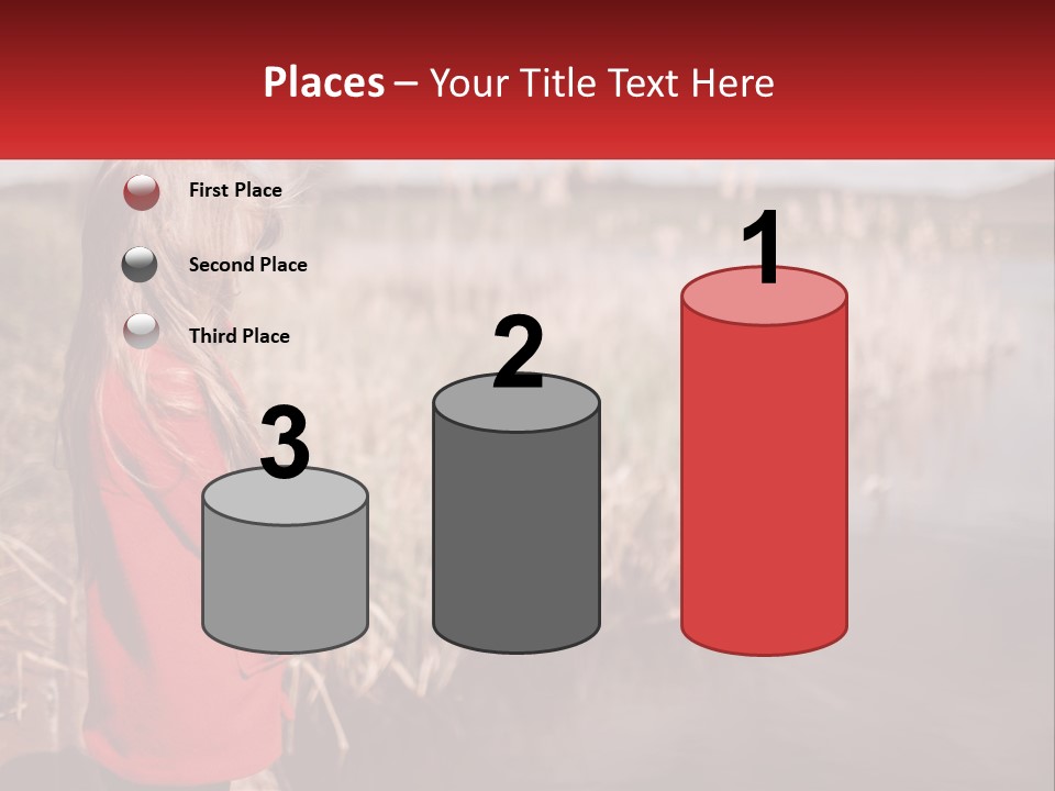 A Little Girl Standing Next To A Body Of Water PowerPoint Template