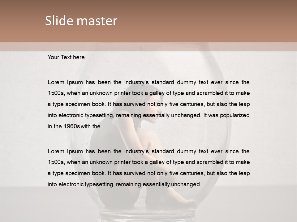 A Woman Sitting Inside Of A Glass Jar PowerPoint Template