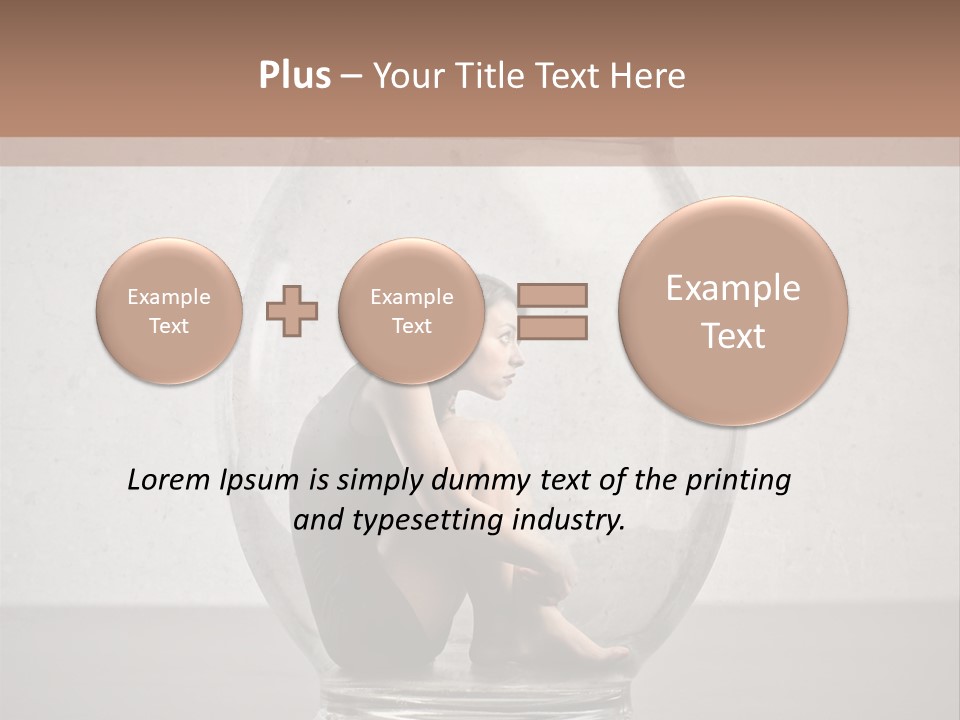 A Woman Sitting Inside Of A Glass Jar PowerPoint Template