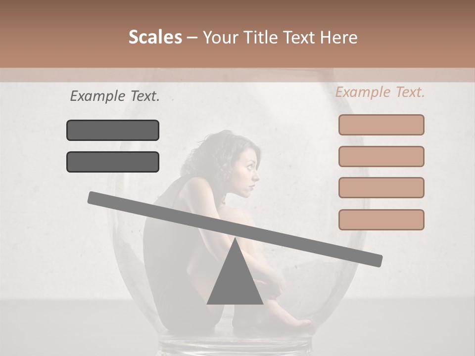 A Woman Sitting Inside Of A Glass Jar PowerPoint Template