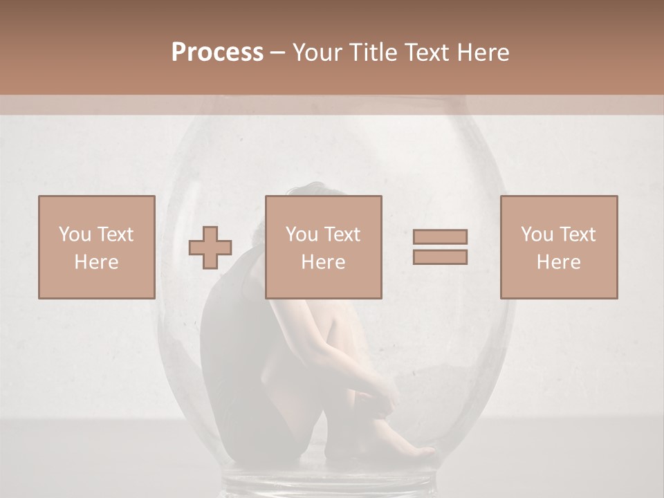 A Woman Sitting Inside Of A Glass Jar PowerPoint Template