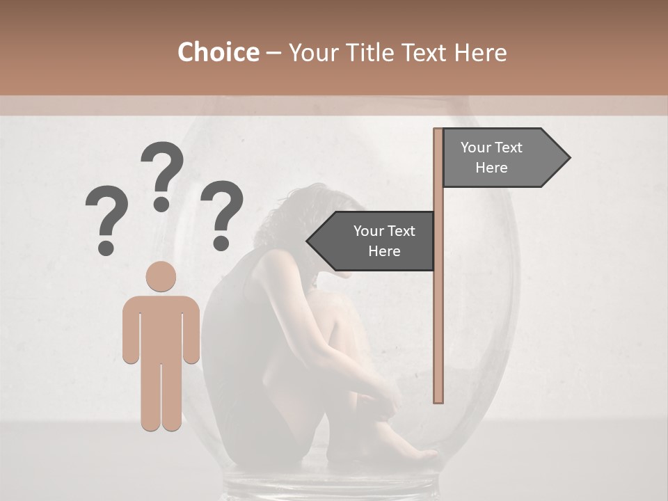 A Woman Sitting Inside Of A Glass Jar PowerPoint Template