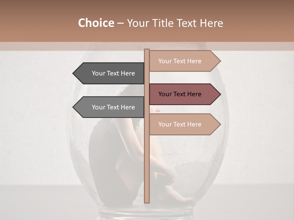 A Woman Sitting Inside Of A Glass Jar PowerPoint Template