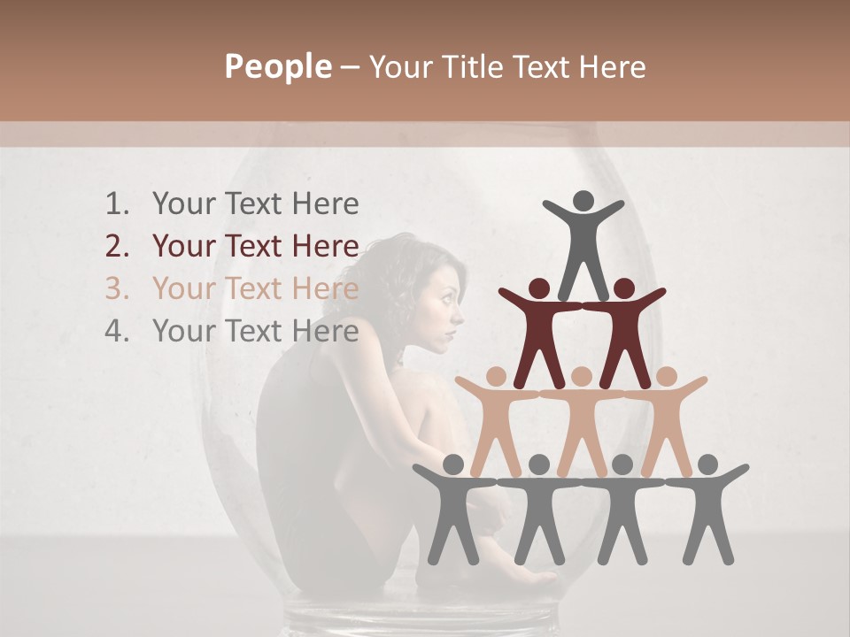 A Woman Sitting Inside Of A Glass Jar PowerPoint Template