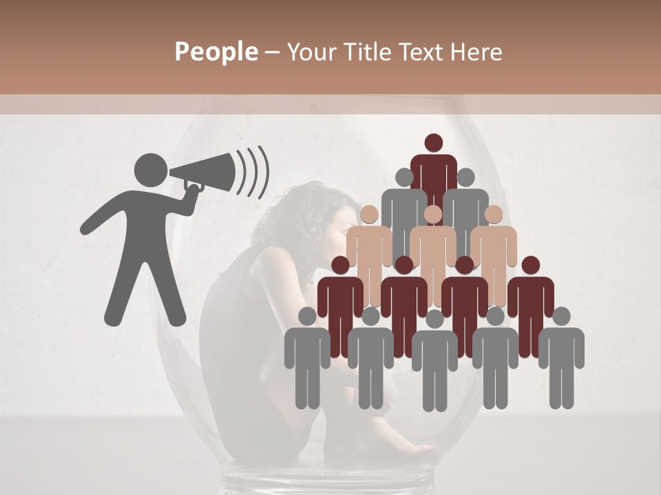 A Woman Sitting Inside Of A Glass Jar PowerPoint Template