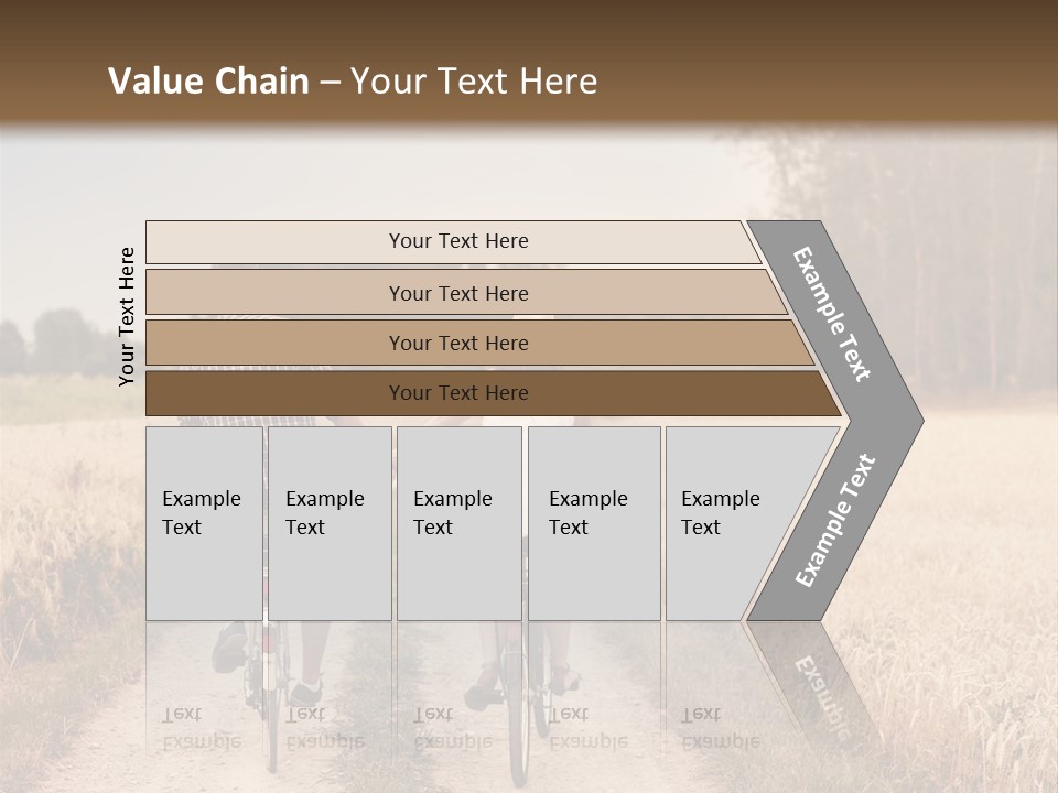 A Man And A Woman Riding Bikes Down A Dirt Road PowerPoint Template