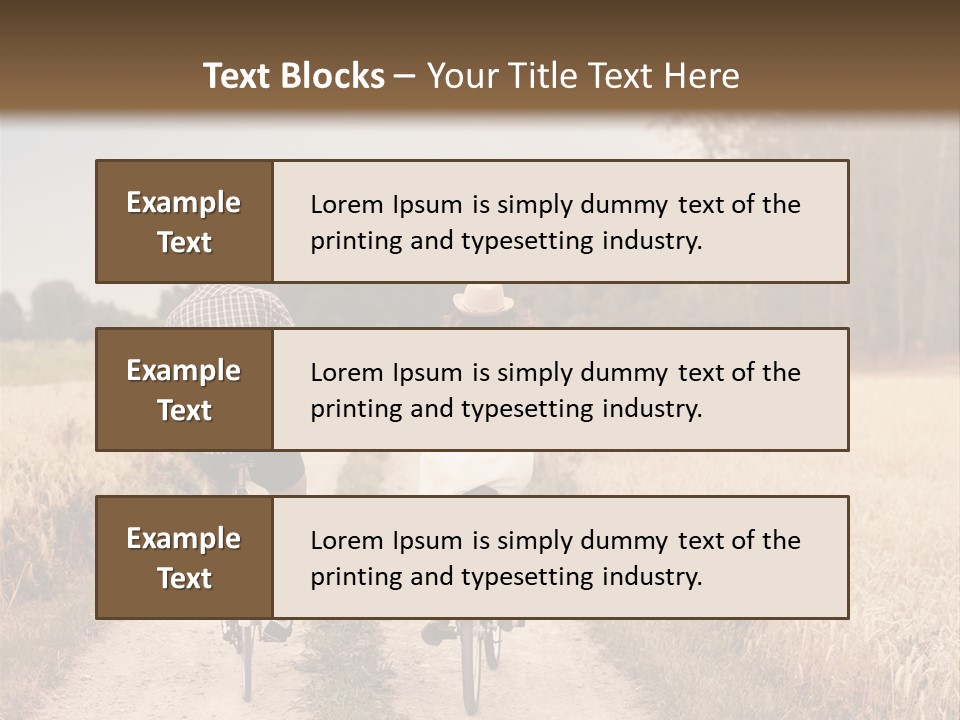 A Man And A Woman Riding Bikes Down A Dirt Road PowerPoint Template