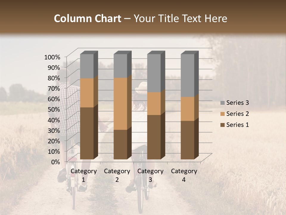 A Man And A Woman Riding Bikes Down A Dirt Road PowerPoint Template