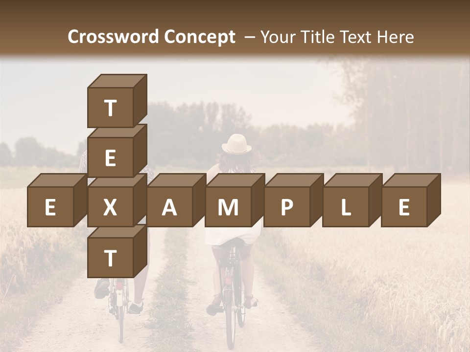 A Man And A Woman Riding Bikes Down A Dirt Road PowerPoint Template