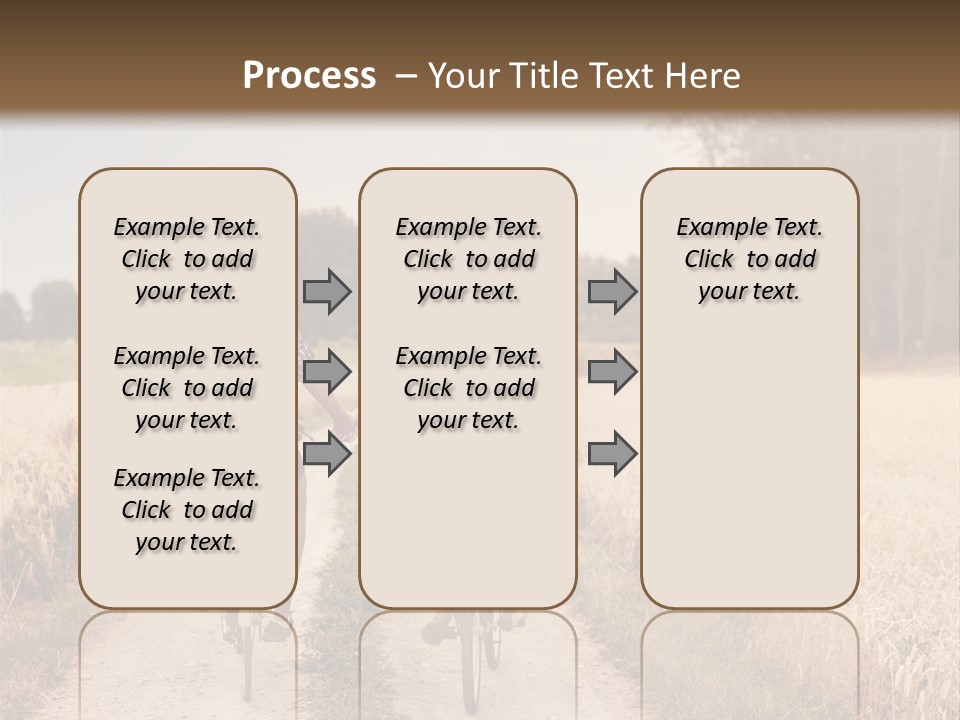 A Man And A Woman Riding Bikes Down A Dirt Road PowerPoint Template