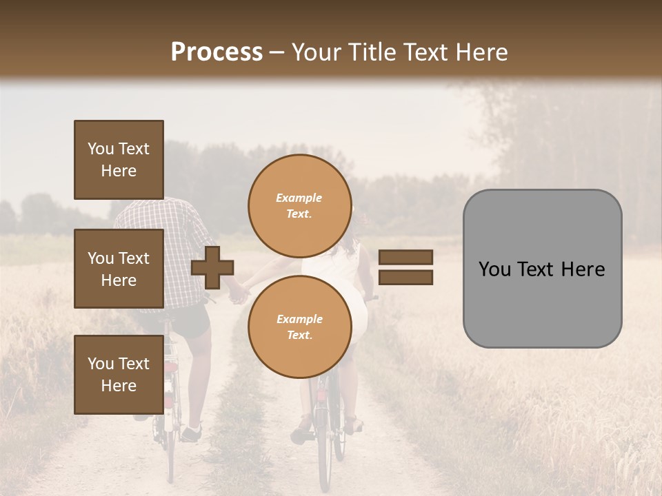 A Man And A Woman Riding Bikes Down A Dirt Road PowerPoint Template