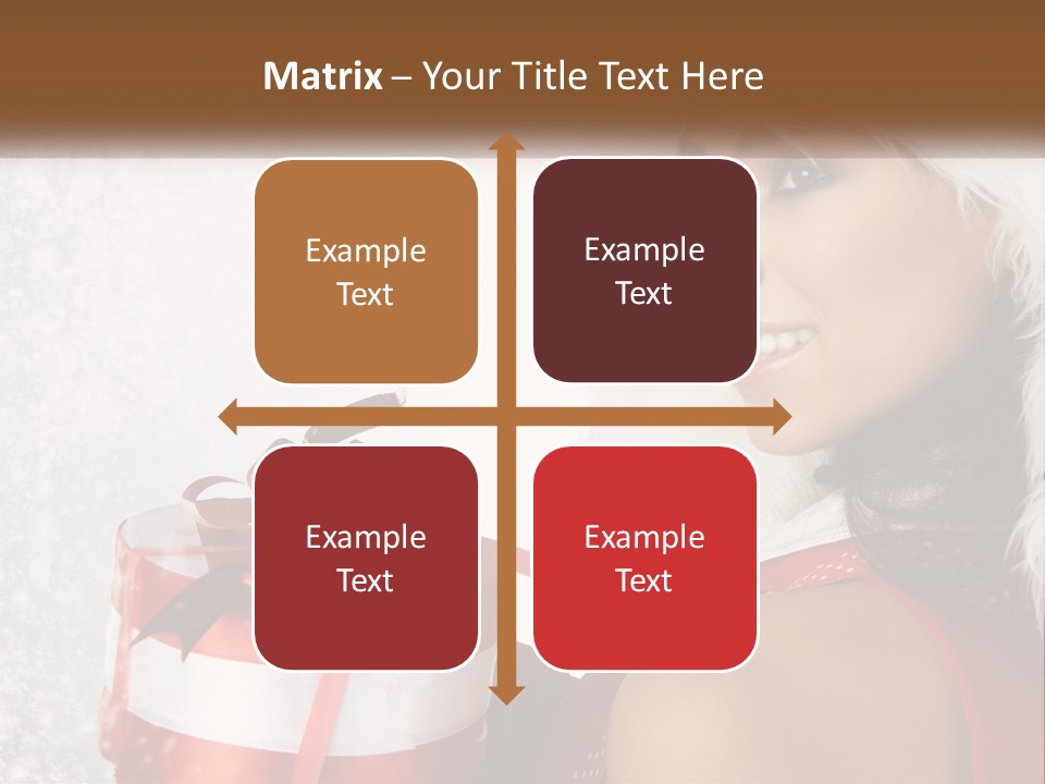 A Woman In A Santa Hat Holding A Present PowerPoint Template