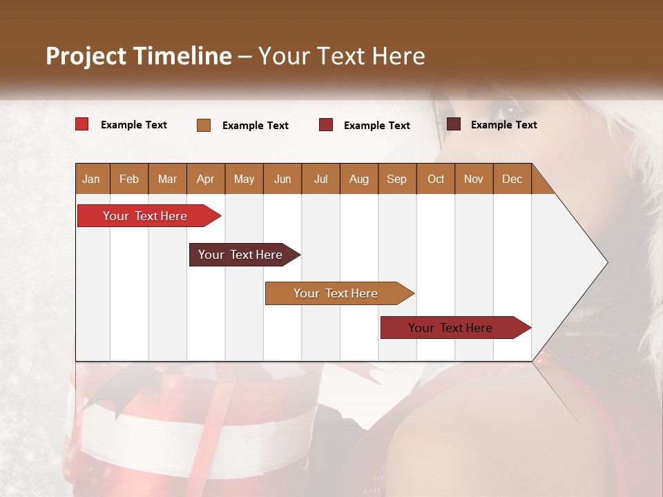 A Woman In A Santa Hat Holding A Present PowerPoint Template