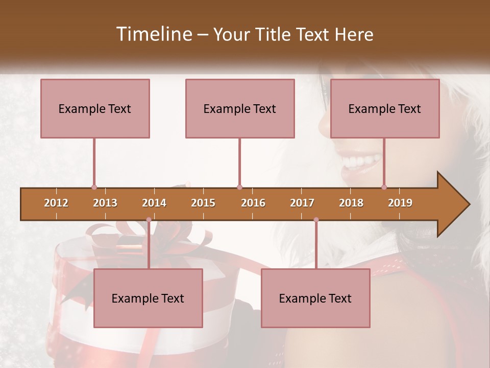 A Woman In A Santa Hat Holding A Present PowerPoint Template