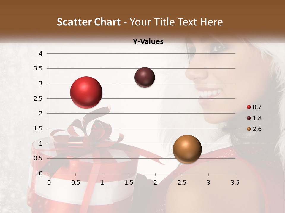 A Woman In A Santa Hat Holding A Present PowerPoint Template