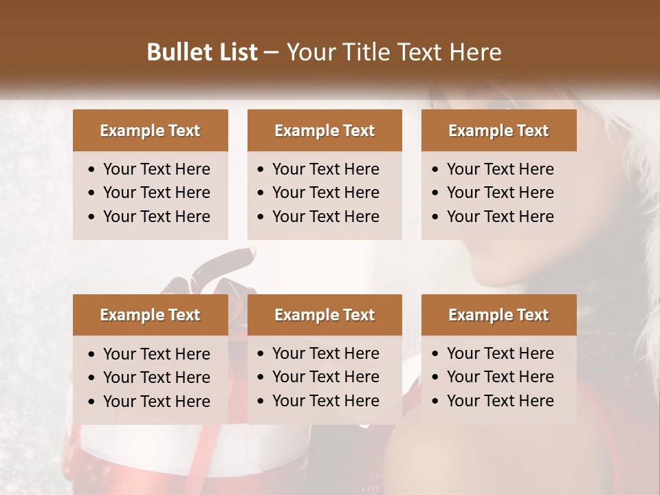 A Woman In A Santa Hat Holding A Present PowerPoint Template