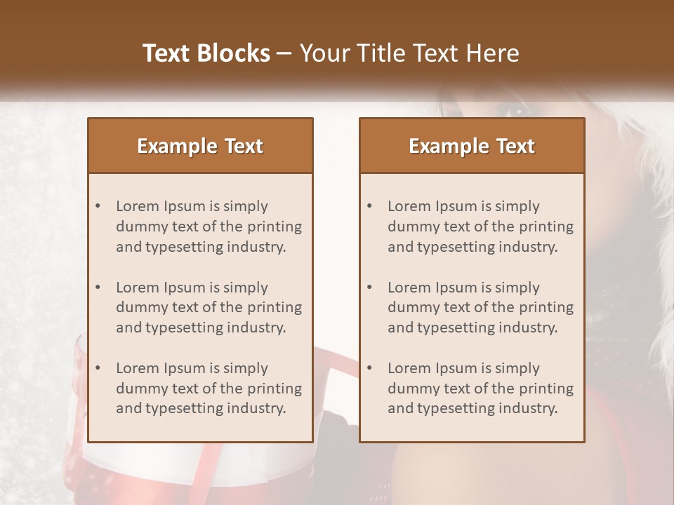 A Woman In A Santa Hat Holding A Present PowerPoint Template
