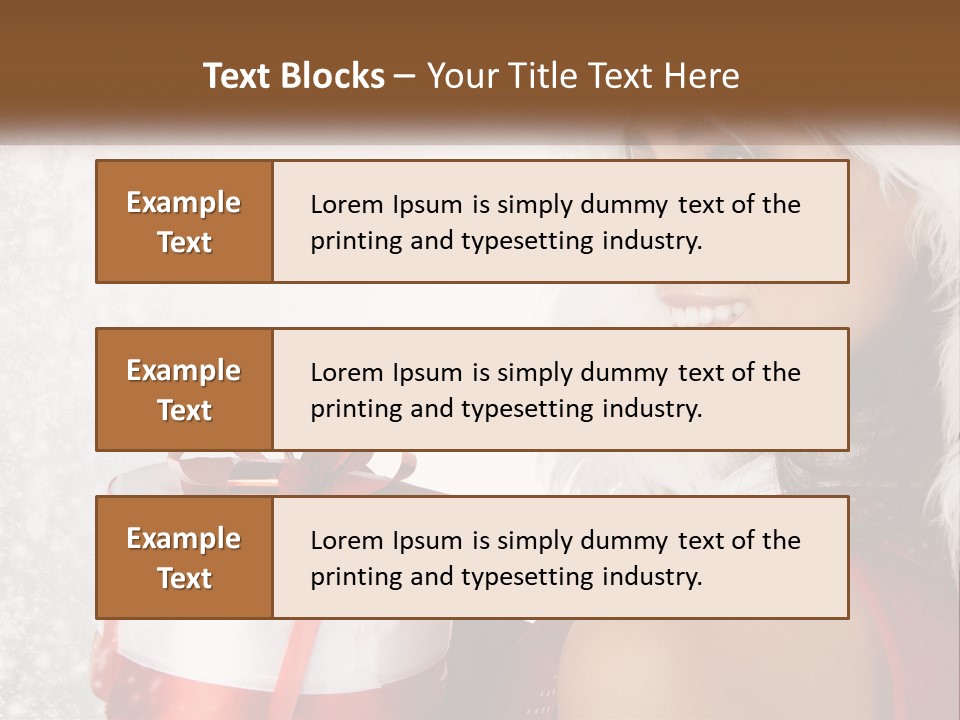 A Woman In A Santa Hat Holding A Present PowerPoint Template