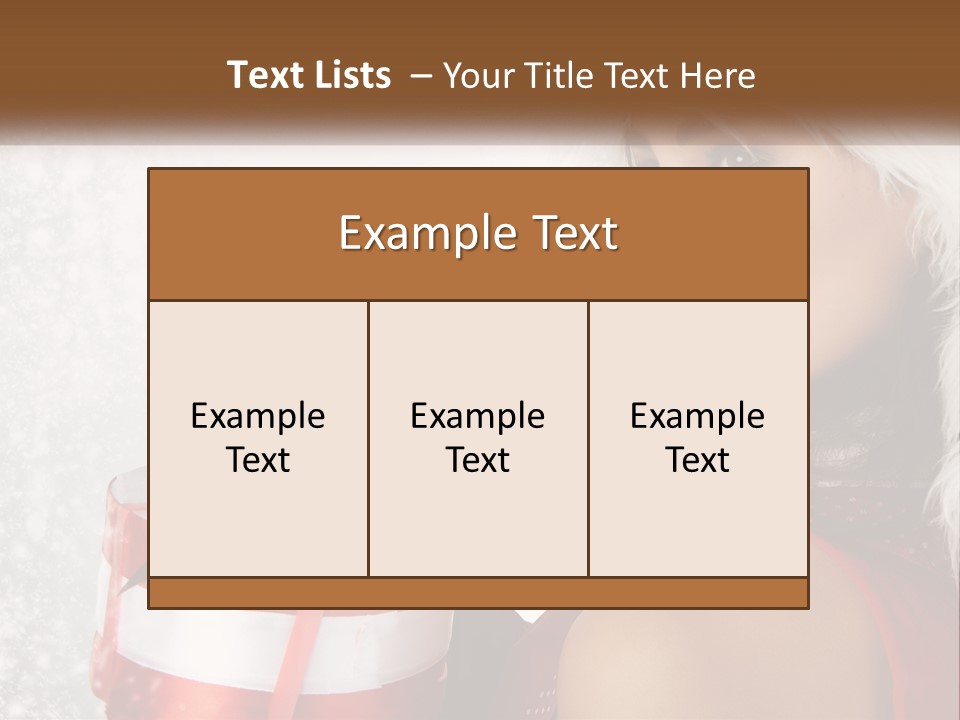 A Woman In A Santa Hat Holding A Present PowerPoint Template